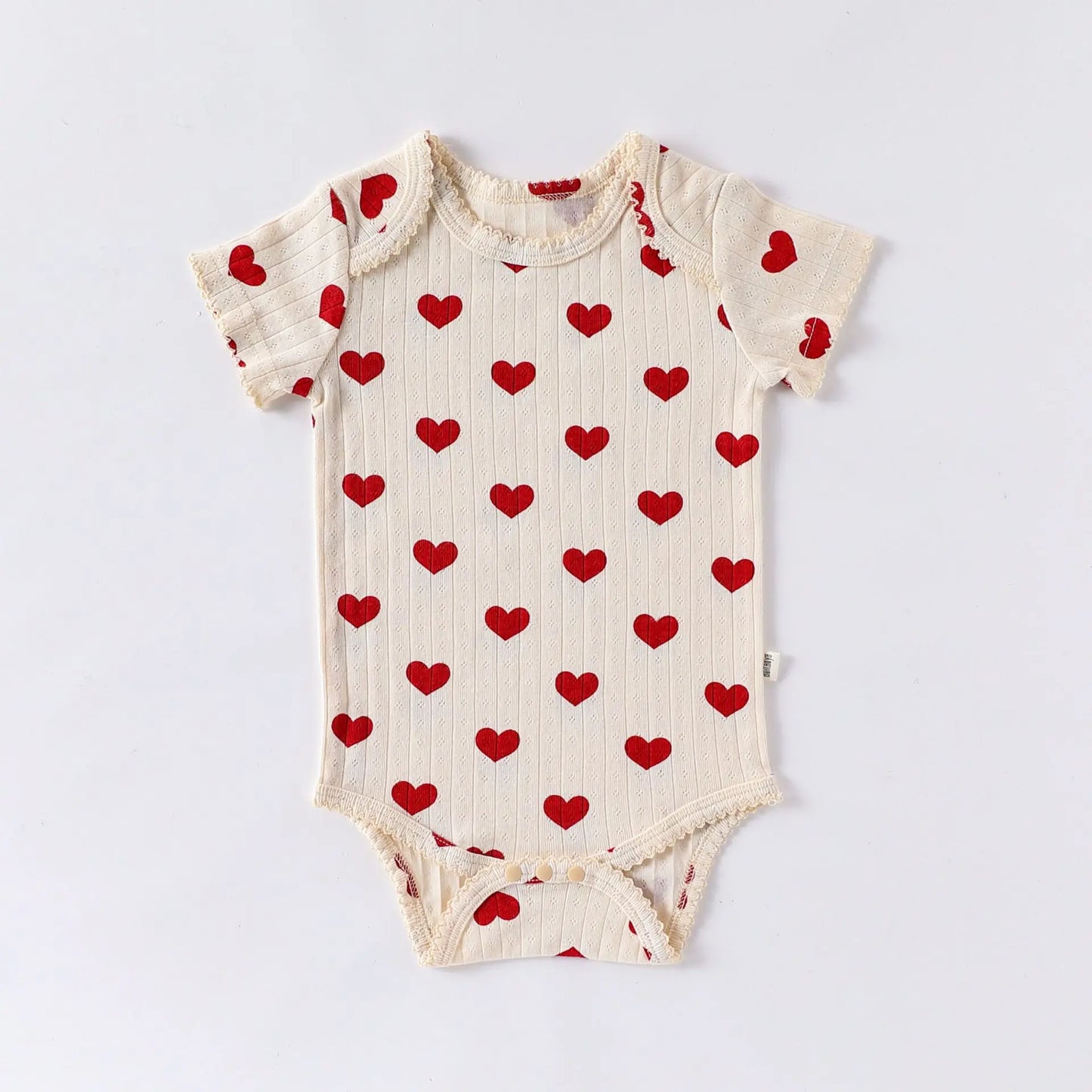 0-24M Heart Print Baby Girl Romper Summer Newborn Kid Clothes Short Sleeve 100% Cotton Baby Bodysuit Cute Sweet Outfit