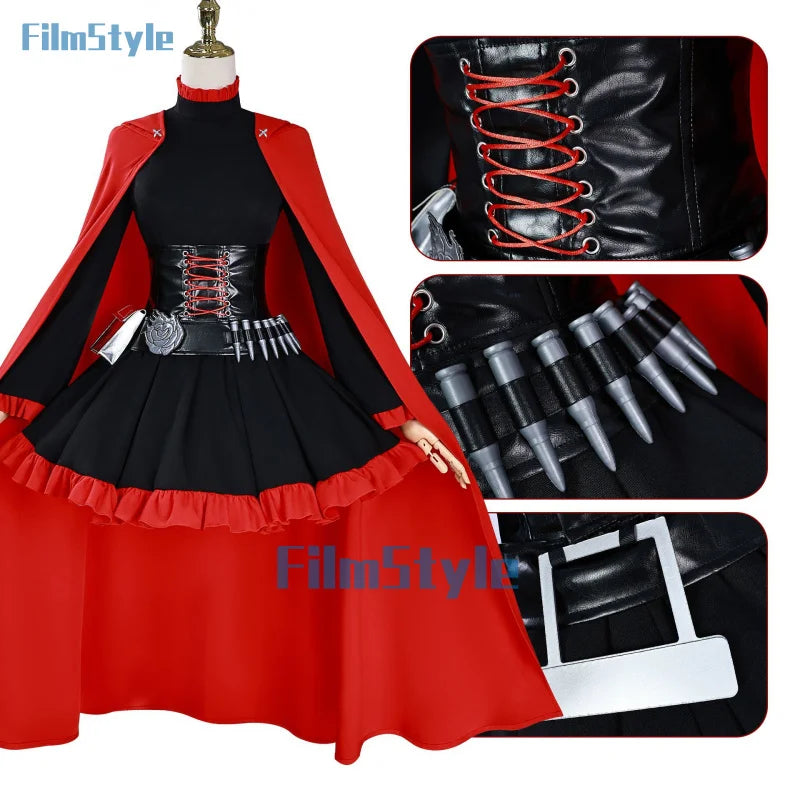 RWBY Red Ruby Rose Cosplay Costume Uniform Halloween Carnival Party Christmas Play Role Clothes Clothing for Women