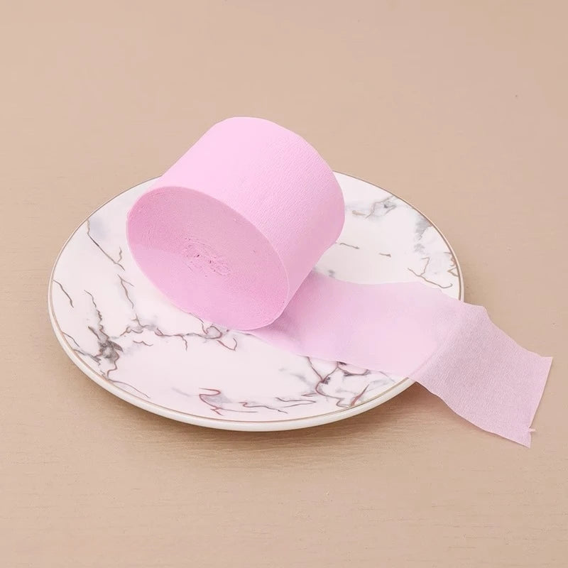 25m/Roll 4.5cm Crepe Paper Streamers Tissue Paper Roll For Flower Crafts Making Birthday Wedding Party Backdrop DIY Decoration