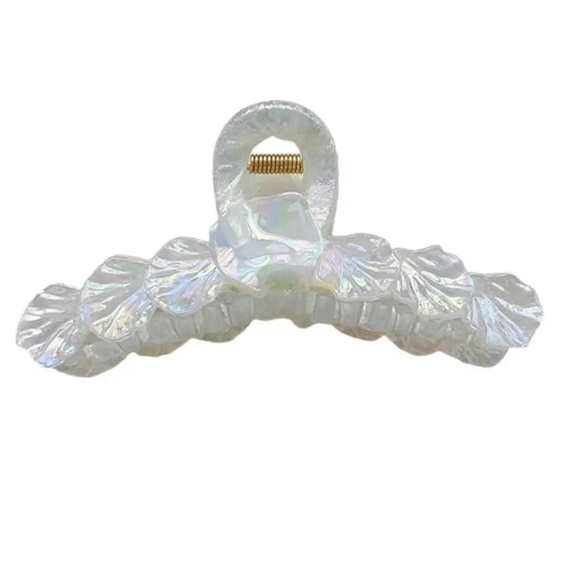 31BF Temperament Hair Claw Shell Shinning Hair Clip for Woman Wedding High Ponytail Hair Delicate Jaw Clip for Bride