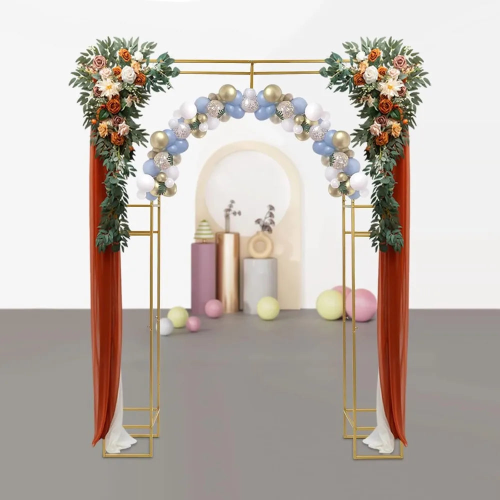 12 x 12 inch Wedding Arch Backdrop Stand, Free Standing Metal Balloon Arch Stand, Wedding Arches, Gold Metal Arch Backdrop Frame