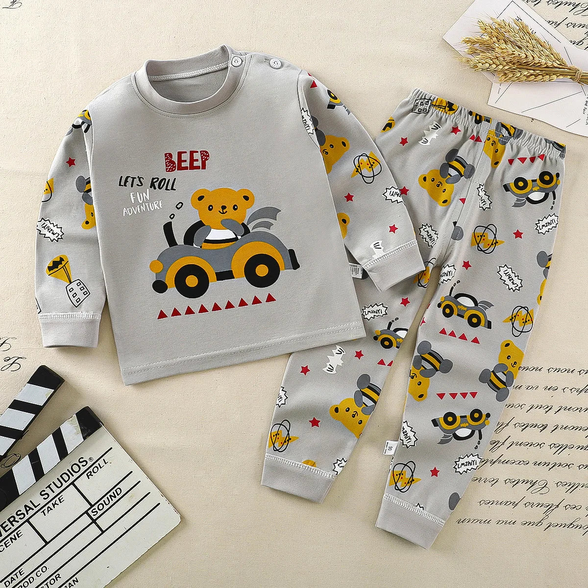 Children Underwear Set Boys Cotton Pajamas Girls Baby Autumn Clothes Long Sleepwear Cotton Kids Home Clothes Children's Clothing
