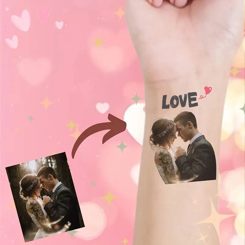 40PCS Customizable wedding temporary tattoo sticker personalized couple lover Proposal Bride groom decoration dressing up marrym