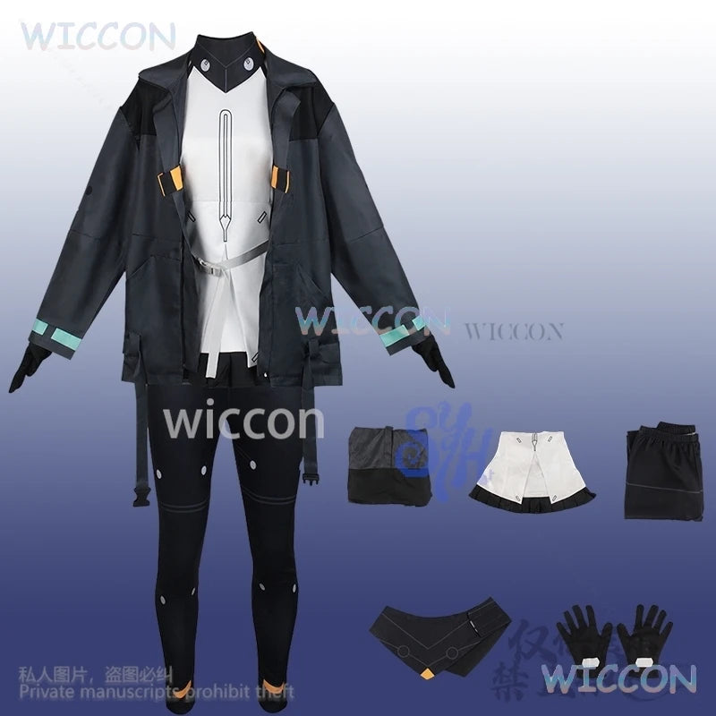 Noir Cosplay Synduality Anime Costume Punk Black Coat Pants Y2K Girls Fashion Halloween Christmas Carnival Party Cos Customized
