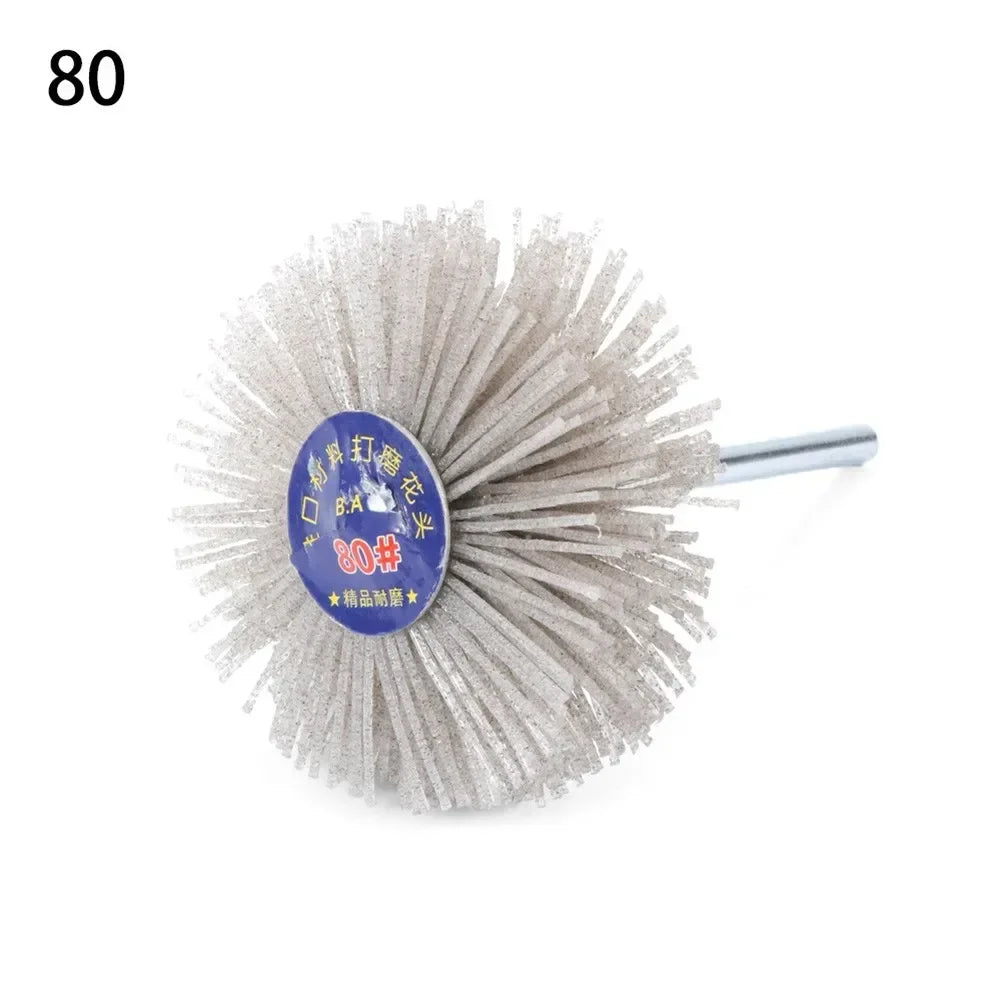 80mm Grinding Wheel Brush Nylon Polishing Abrasive Rotary Woodwork Metal Stone Head Grinder Polishing Brush 80-600 Grit