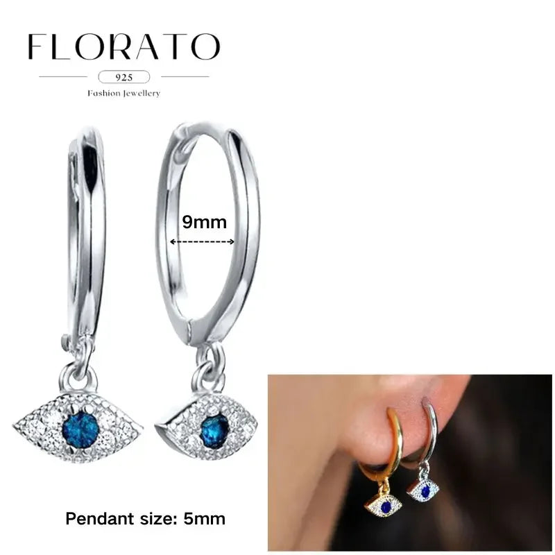 925 Sterling Silver Ear needle European And American Style Hoop Earrings Round square Pendientes Fashion For Women Birthday Gift