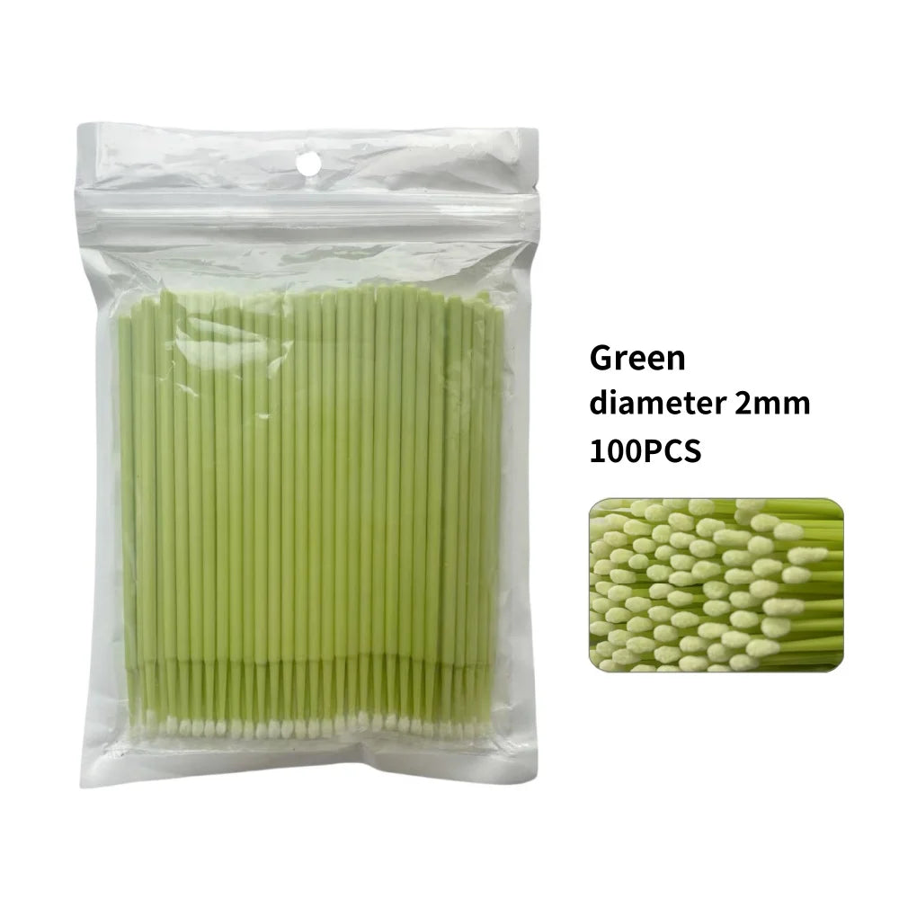 100PCS Disposable Eyelash Cleaning Brush Extension Micro Cotton Swab Eyelashes Microbrush Beauty Makeup Clean Remover Tools