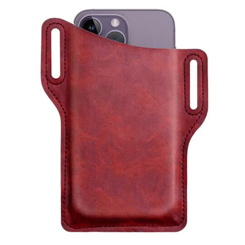 Men Cell Phone Belt Pack Bag Loop Waist Holster Pouch Case Leather Wal