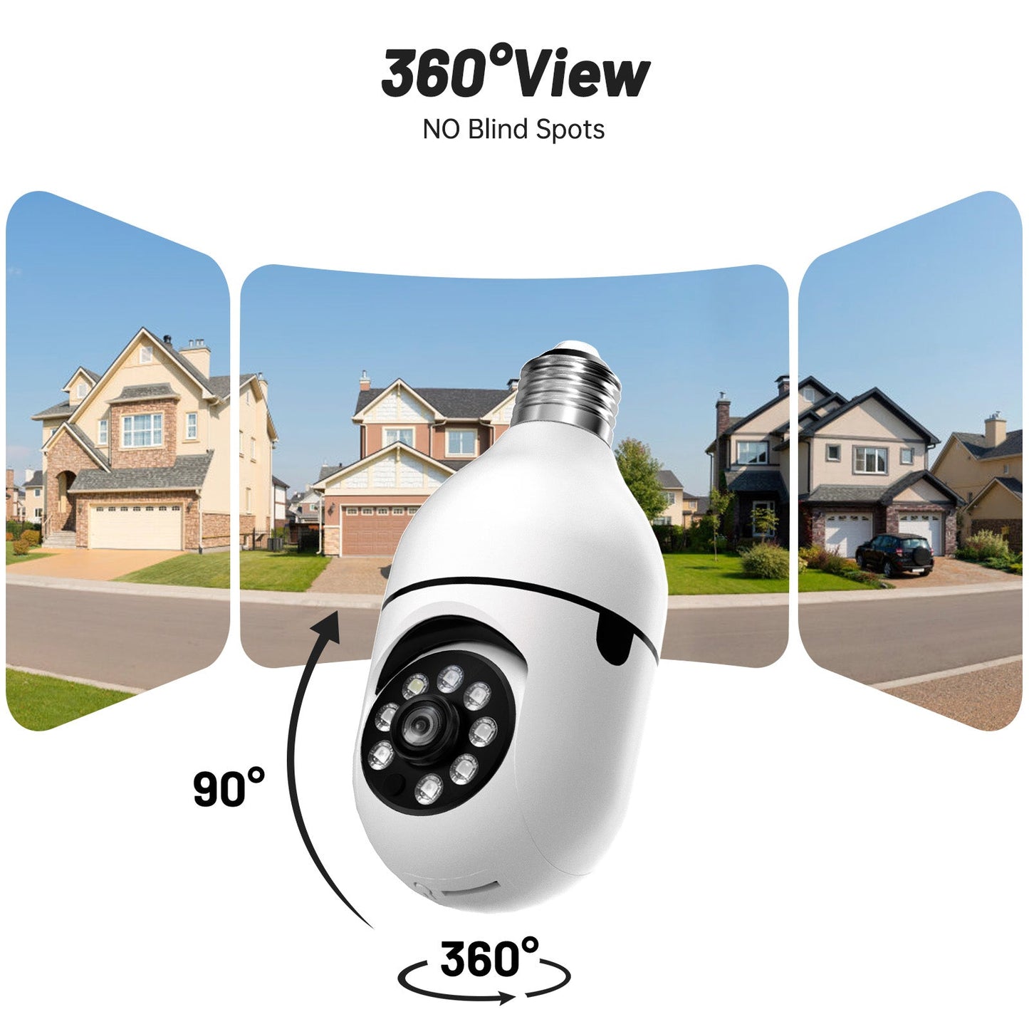 WiFi Indoor E27 Network Security Camera 2K Light Bulb Colorful Smart