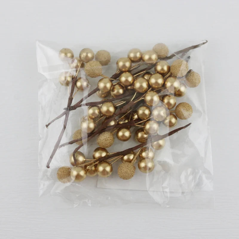 (10 Pcs/pack) 10cm Christmas Tree Berry Decoration Artificial Bayberry Wreath Bouquet Holiday Decoration Home DIY