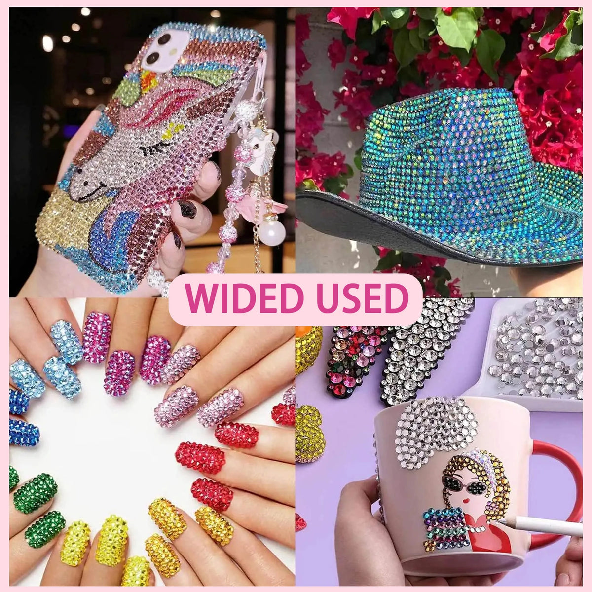 3mm Resin Rhinestone for Bedazzling Kit, Flatback Jelly Gems Rhinestone Kit with Tools for Nail Art Clothing Shoes Phone Case