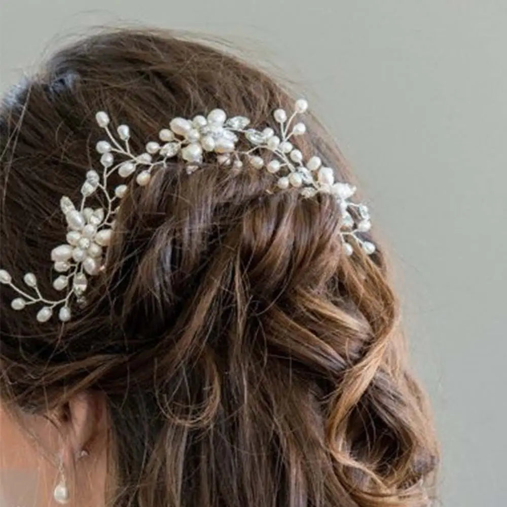 Bride Prom Rhinestone Jewelry Women Simulated Pearl Hair Accessories Hair Fork Hairpin Headwear