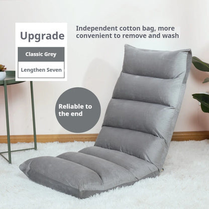 Foldable Floor Sofa Portable Lazy Chair Thickened Backrest Tatami Meditation Seat Single Floor Recliner for Home Bedroom Camping