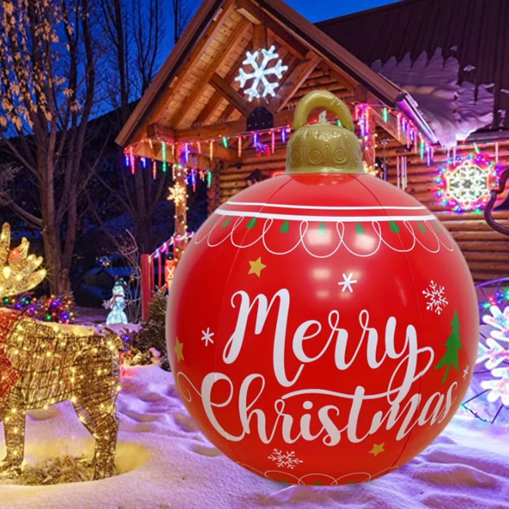 Giant 80x60cm Inflatable Balloons Decoration Without Light LED Christmas Ball Without Battery DIY Venue Layout Ball Christmas