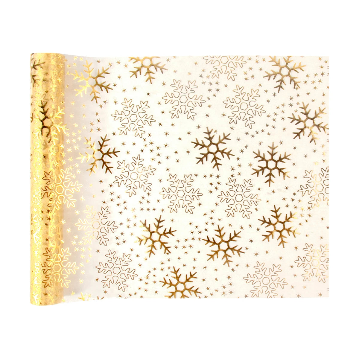 Sparkle Metallic Gold Thin Table Runner Gold Snowflakes Sequin Glitter Mesh Roll Wedding Christmas Table Decoration Navidad Noel
