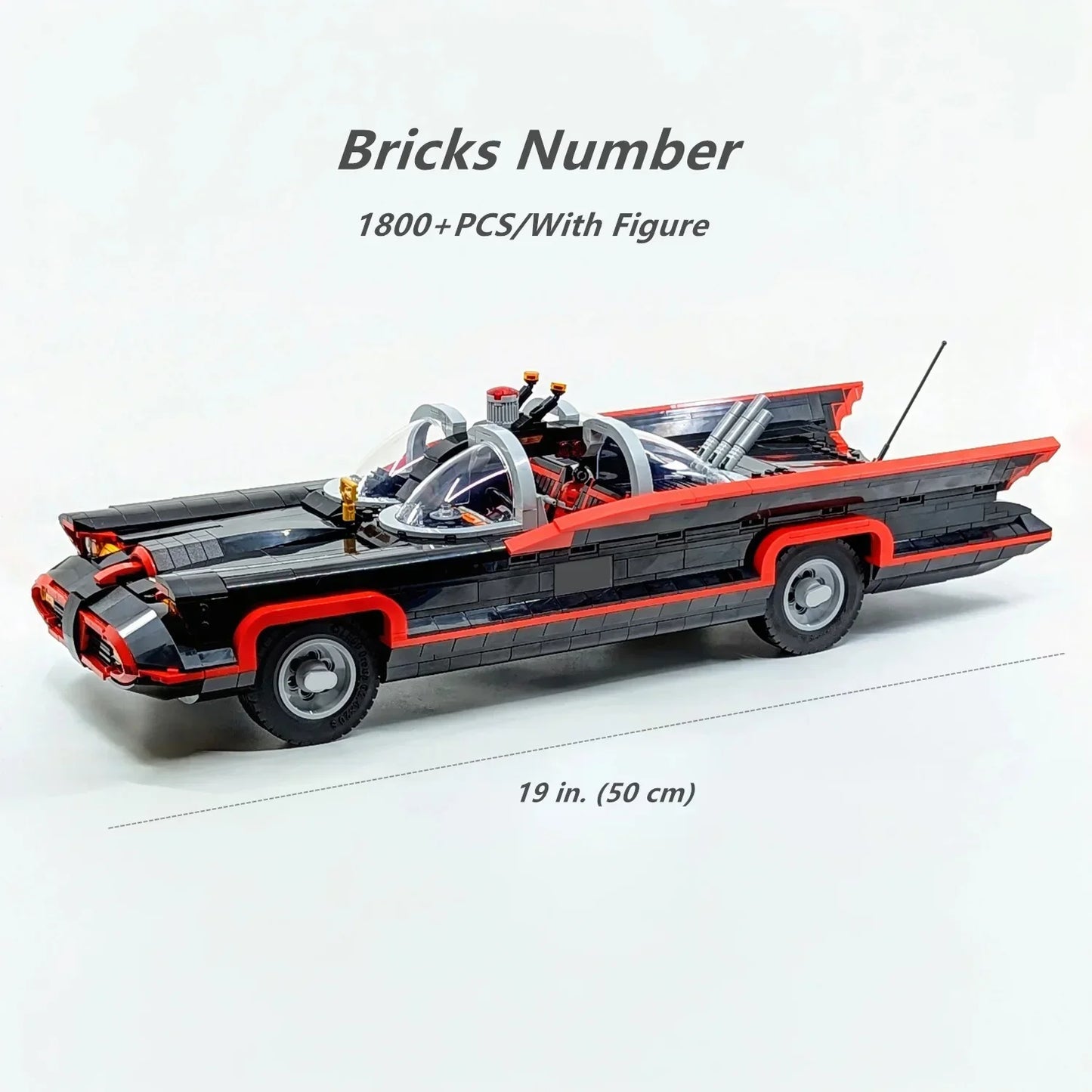 1800PCS Block Technical 1960s Classic TV Bat-Car Speed Collection Vehicle Model Building Blocks Bricks Toys Boys Gift Birthday
