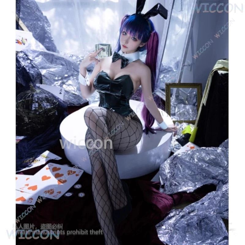 Bunny Girl Jumpsuit Sexy Anime Panty && Stocking Cosplay Panty Anarchy Costume With Garterbelt Full Set Outfits Women Customized