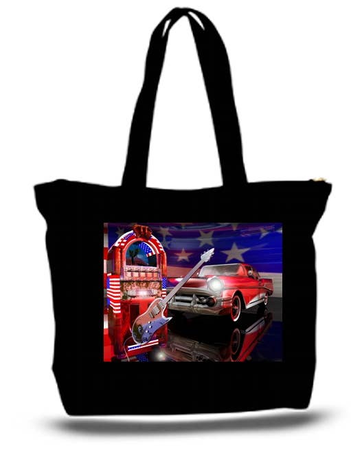 An Electric Guitar Large Tote New Zipper Bag
