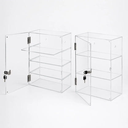 Clear Acrylic Collection Display Box with Hinged Door for Figurines Toys Safe Storage Showcase