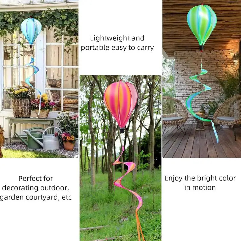 Hot Air Balloon Decor 4X Garden Pinwheels Whirligigs Windsock Ornament Outdoor Decoration For Gathering Birthday Garden Patio