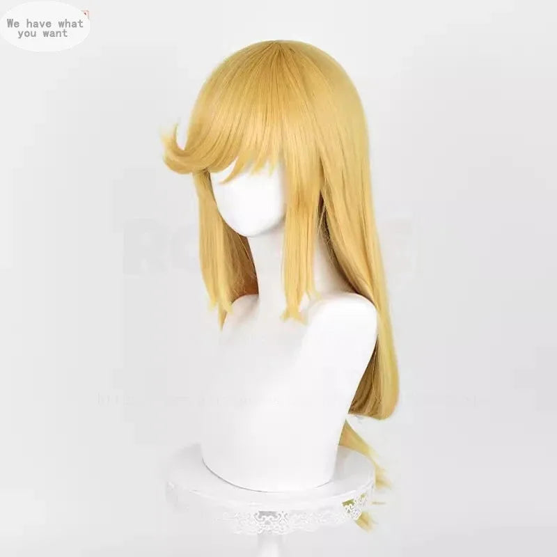 Applejack Cosplay Wig Women 65cm Long Golden Yellow Wig Cosplay Anime Cosplay Wigs Heat Resistant Synthetic Wigs