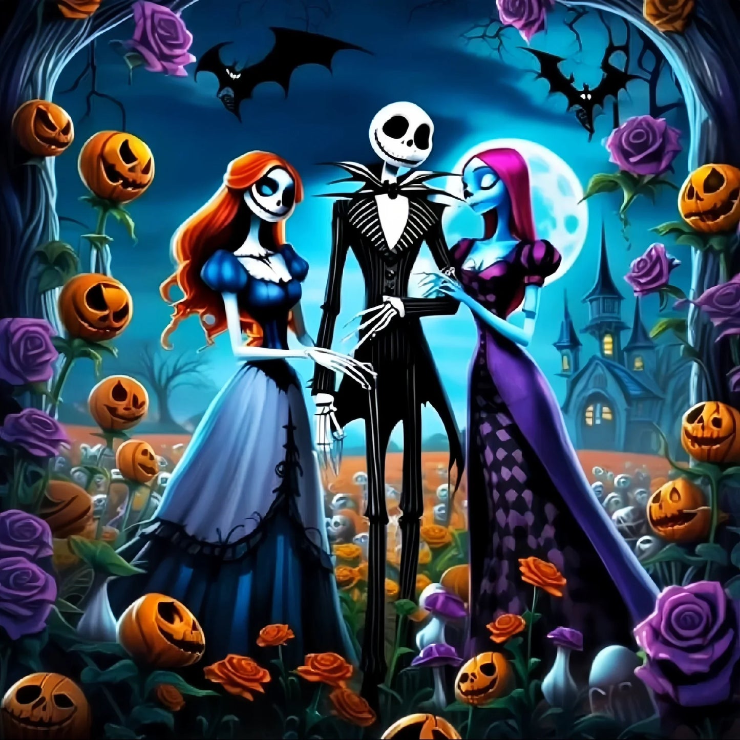 Disney 5D Diamond Embroidery Jack Rhinestone Pictures Painting Cartoon Full Drill Mosaic Nightmare Before Christmas Holiday Gift