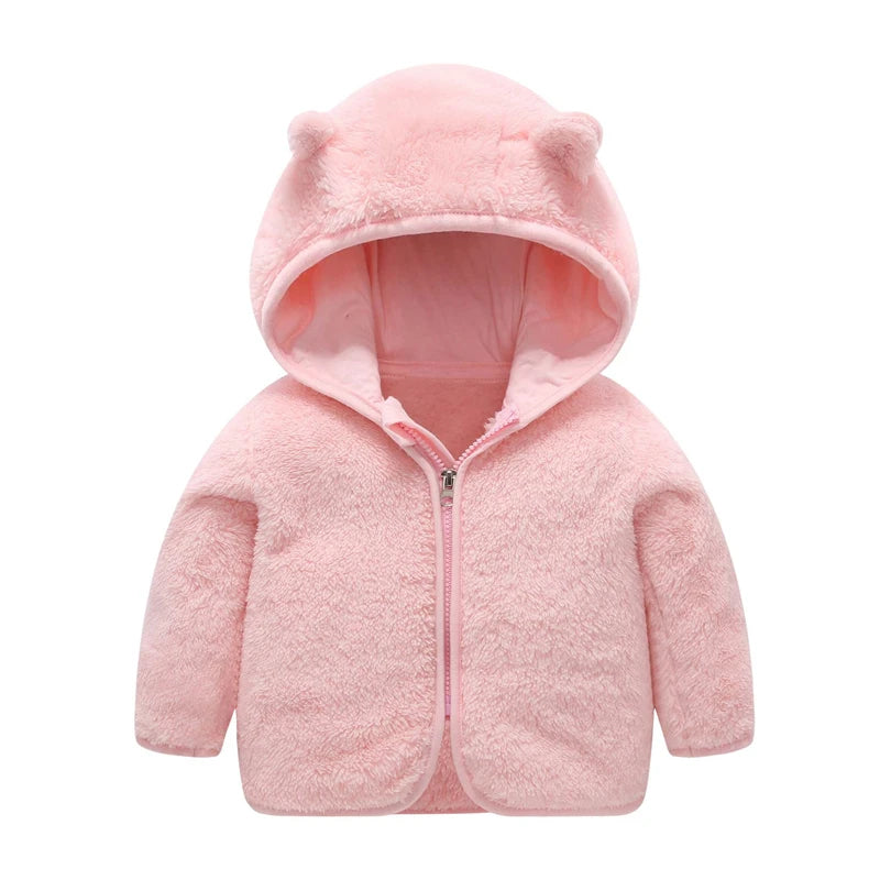 Children Flannel Jacket Autumn and Winter Baby Girl Clothes Hooded Cute Toddler Outerwear Clothing Warm Boys Coat 1-5 Years