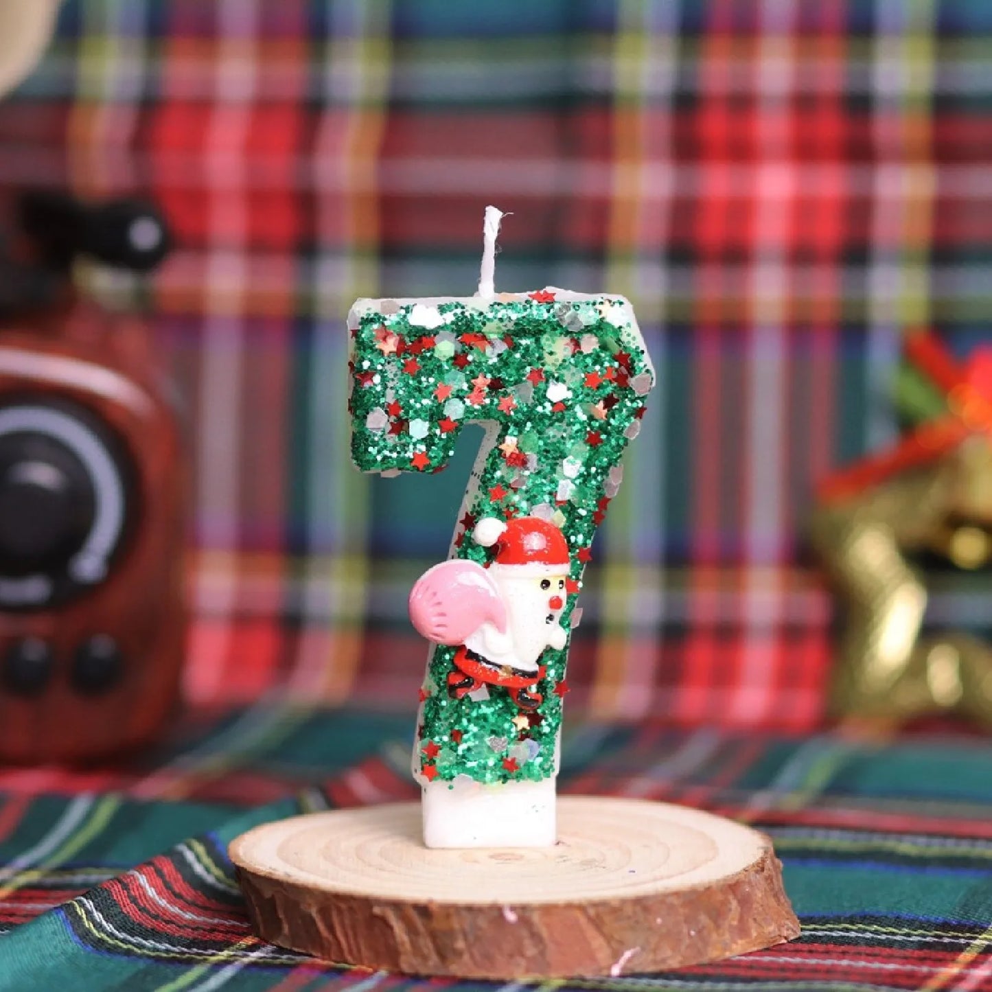 Sparklers Birthday Candle 0-9 Number Digital Candles Santa Claus Cake Topper Birthday Christmas Party Decoration Baby Shower