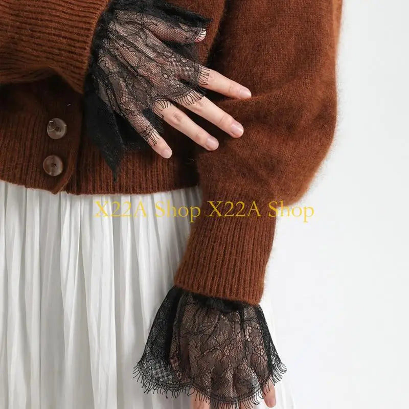 Unique Wedding Party Pleated Ruffle Cuffs Delicate Wrist Cuffs Embellishment for Bride