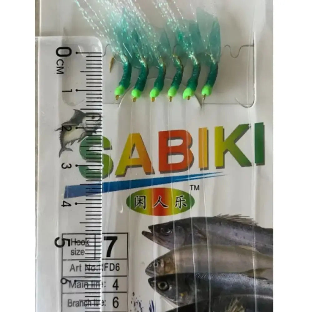 Fishing Lures Rubber Green Rubber Lures Golden Hook Sabiki Sea Fishing Rigs Lures Green Golden Tied Hooks Sea Fishing