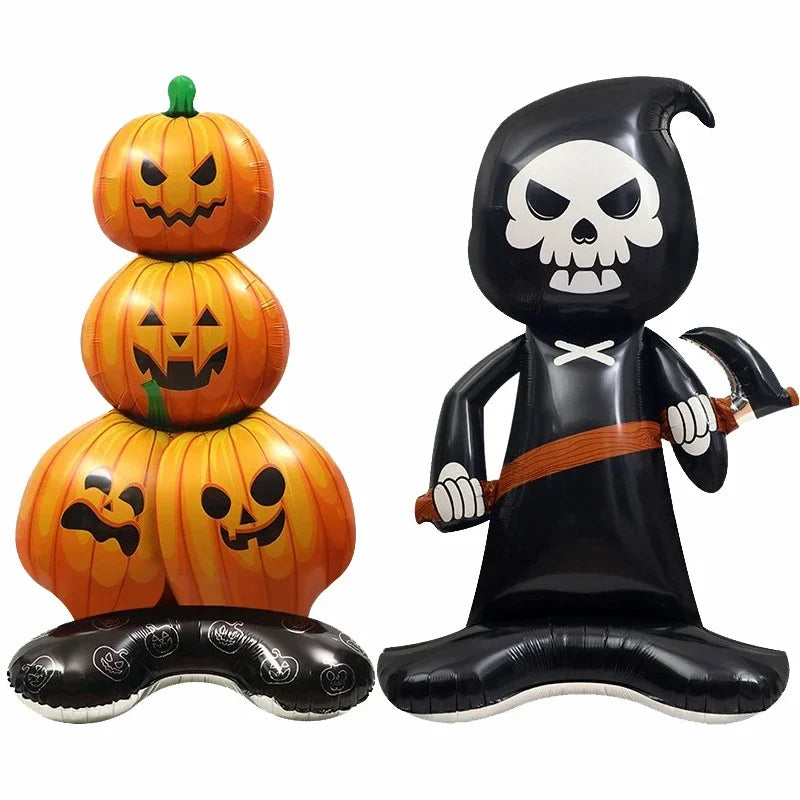 Halloween Decoration Balloon Pumpkin Pile Pumpkin Dead Tree Witch Scythe Grim Reaper Aluminum Balloon Halloween Party Decoration