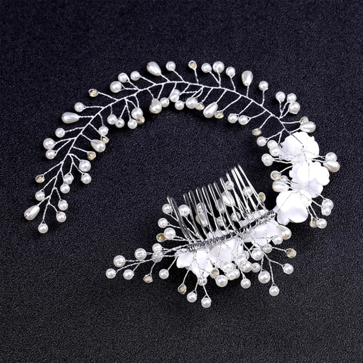 Elegant Ceramic Flower Bridal Comb Korean Style Handmade Wedding Hair Fork Bride Hair Accessory Gift for Her Special Day