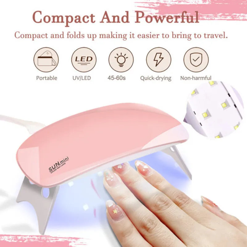 Acrylic Quick Building Nail Gel Polish Set with 6 W UV Lamp Base Top Coat Slip Solution Nail Tools  Nails Extension easy-to-use