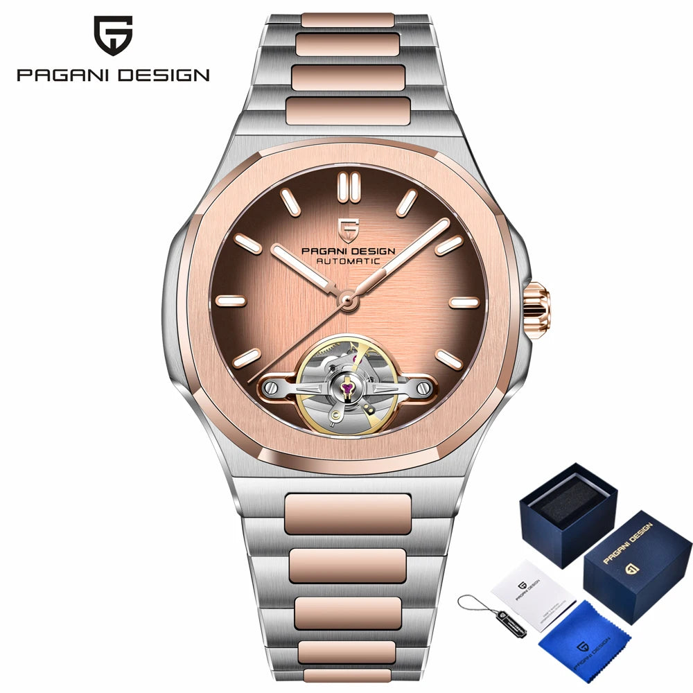 PAGANI DESIGN 2025 new Sapphire automatic mechanical watch men's gift gift box stainless steel men's watch 50 meters waterproof