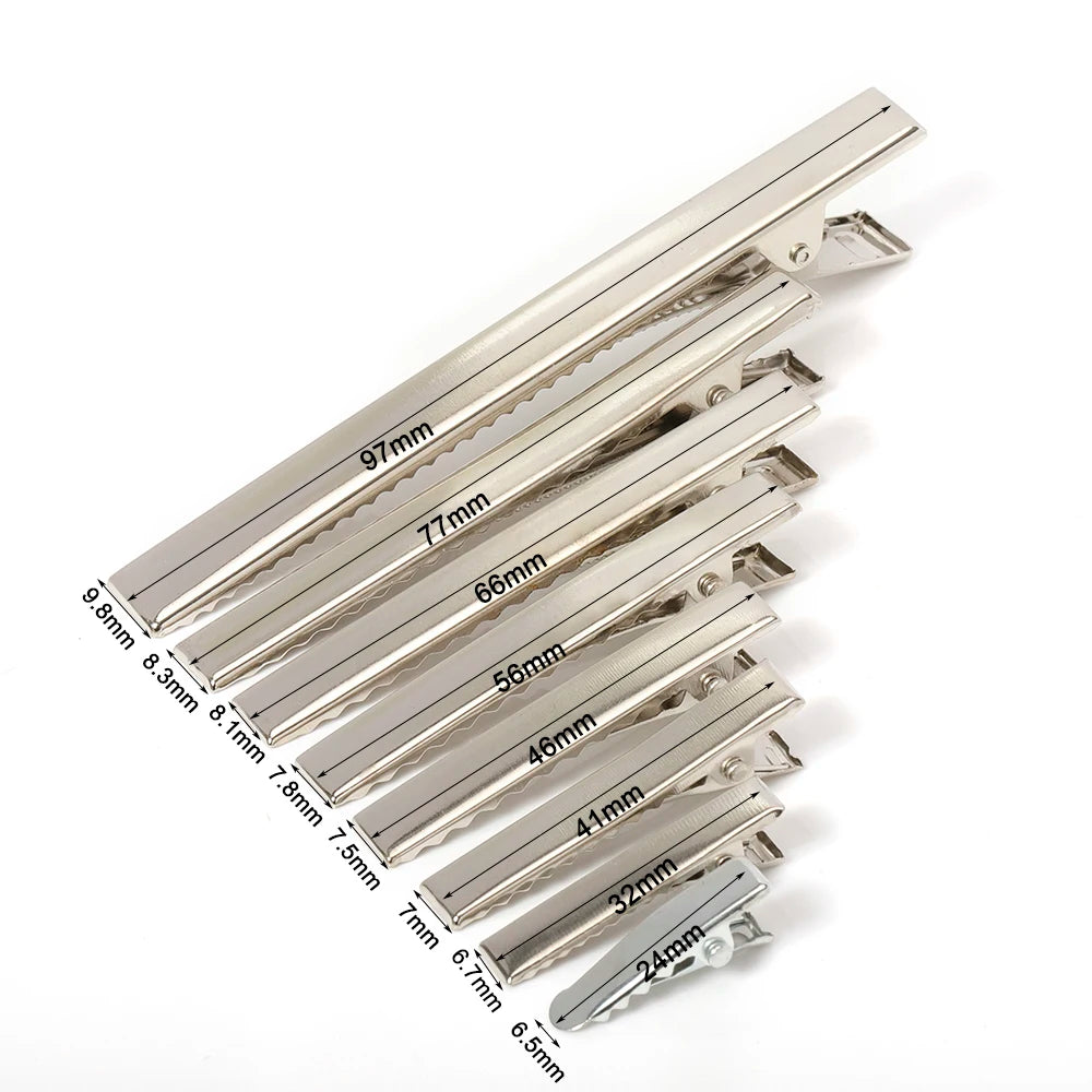 50/20pcs Metal Hair Alligator Clips 20mm/30mm/97mm Hairclips Bases DIY Jewelry Handmade Hair Accessories Components Findings