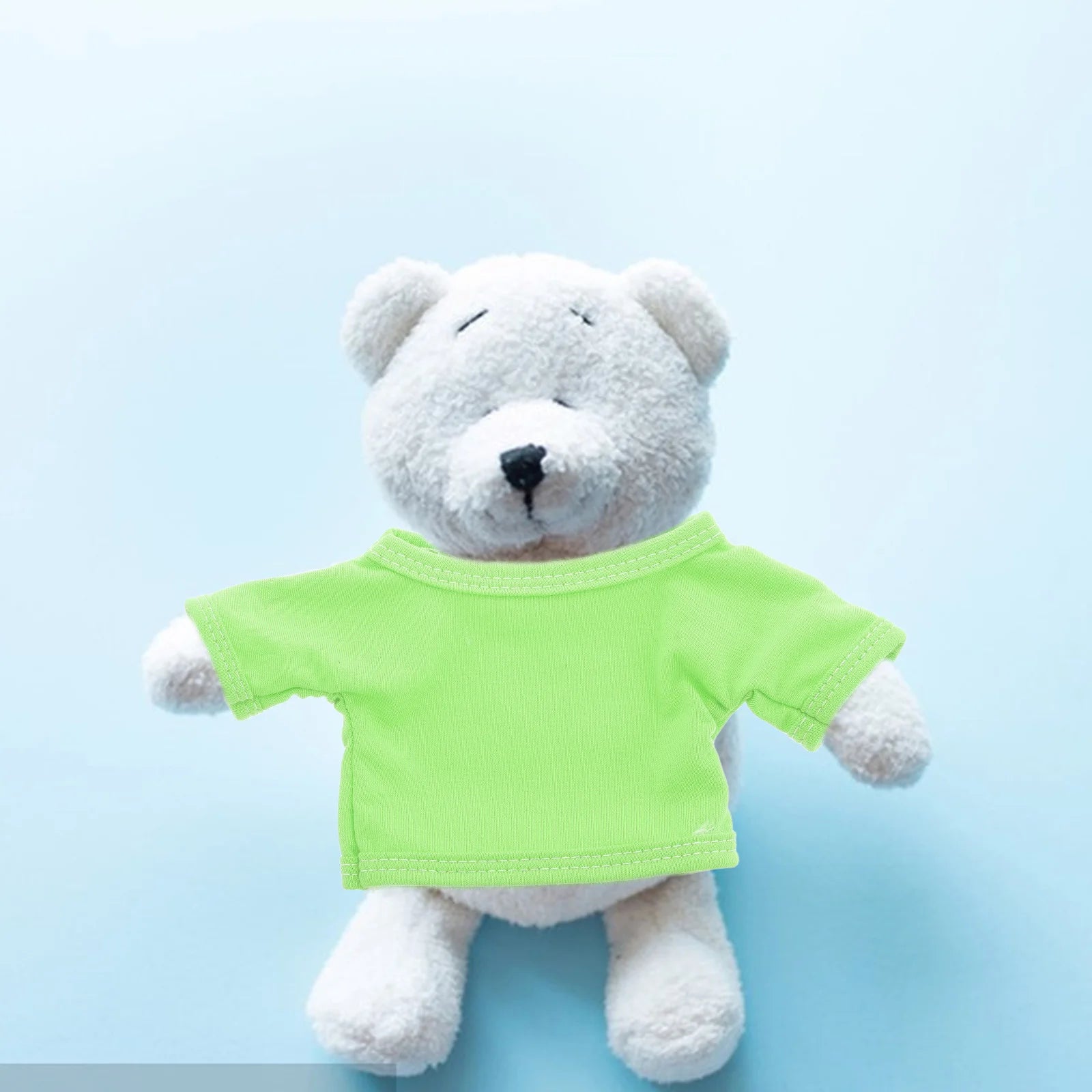 1PC Pure White Short Sleeve Bear Clothes Versatile Children Toy Collection Meticulous Craftsmanship Stuffed Animal Shirts Baby