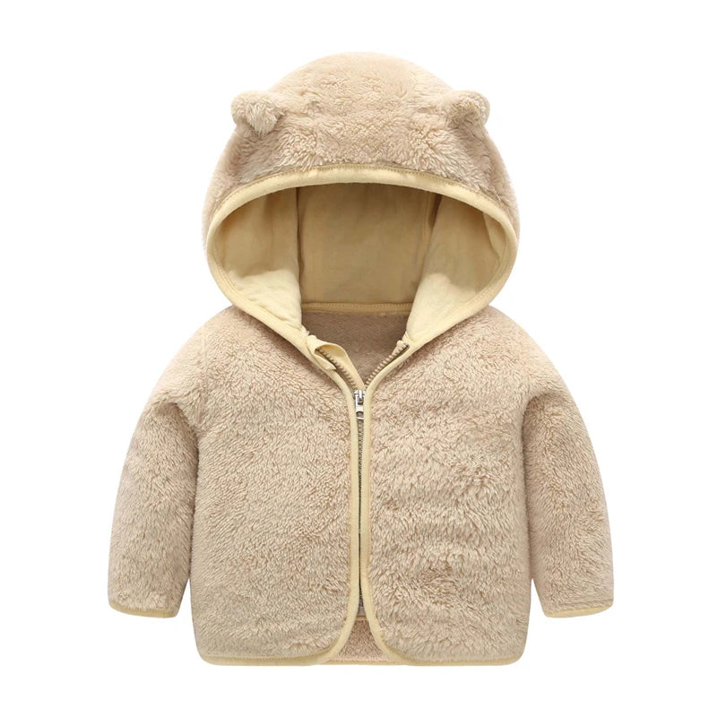 Children Flannel Jacket Autumn and Winter Baby Girl Clothes Hooded Cute Toddler Outerwear Clothing Warm Boys Coat 1-5 Years
