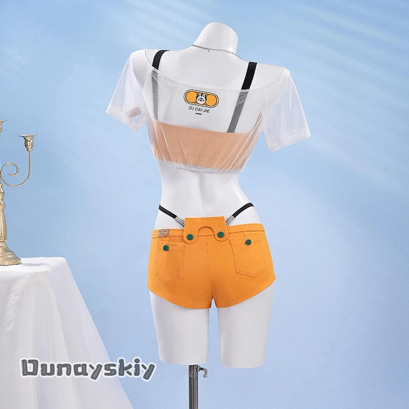 Zenless Zone Zero Belle Cosplay Costume zzz Belle Swimsuit Summer Outfit Hat Shorts Bikini Girls Disguise for Adult Women xs-2xl