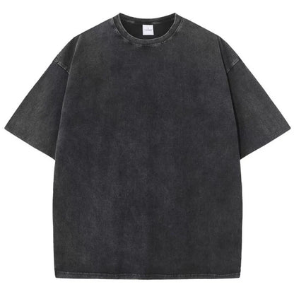 Men's Summer T-shirt 230G Heavy Cotton Vintage Washed T-Shirts Oversized Short Sleeve Loose Streetwear Short Sleeve Tops Tee