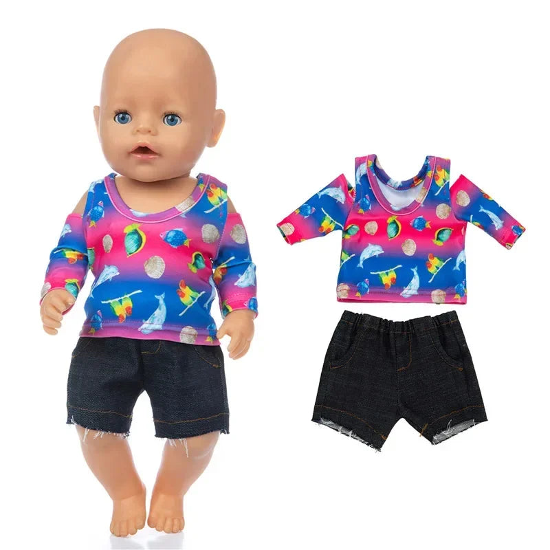 Baby New Born Doll Clothes Coat Hooded Sweater for 17 Inch Doll Jacket Toys Doll Wears