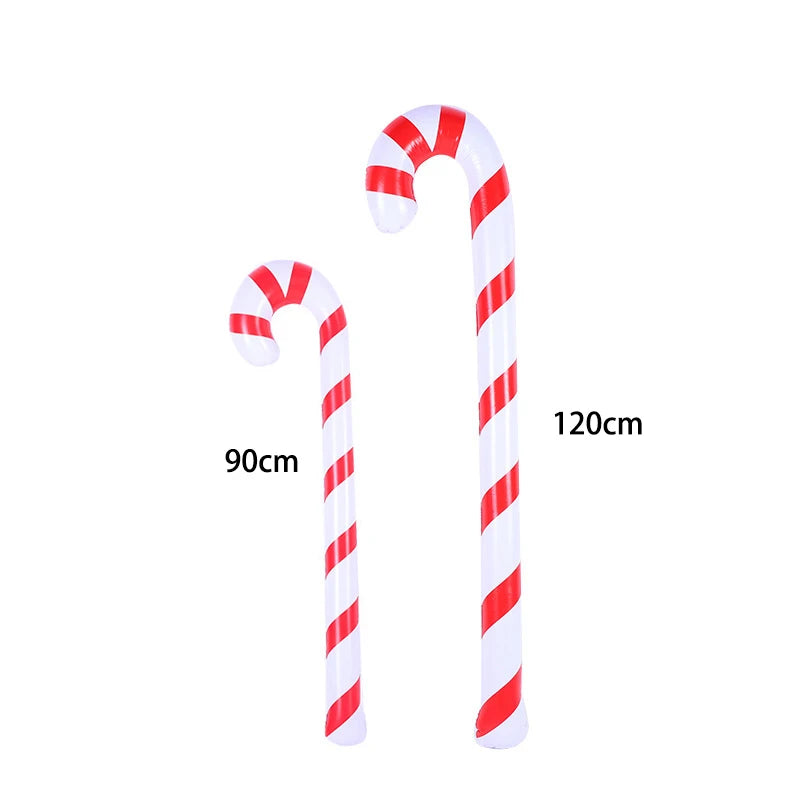 Christmas decoration inflatable santa cane PVC Lollipop balloon holiday decoration home printing Christmas candy cane toy gift