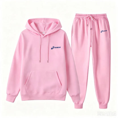 Women's Fashion Printed Autumn and Winter 2-Piece Sportswear Hooded Pullover Pants Sports Suit