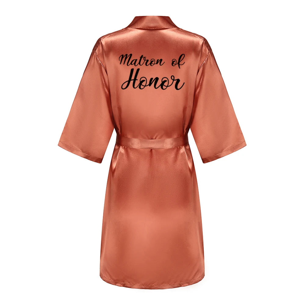 New Caramel Bathrobe Bride Satin Robe Women Getting Married Bride Hen Party Sisters Sqaud Mother Wedding Bridesmaid Robes
