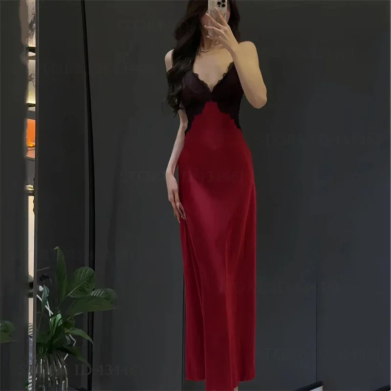 Sexy Women's Nighty&Robe Set Long Kimono Bathrobe Gown Spring Summer New Sleepwear Home Dress Satin Backless Nightgown Lingerie