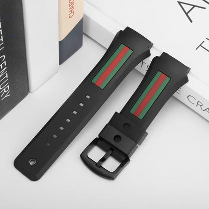 29-21mm For Gucci YA137/YA137107A Rubber Watch Strap Dedicated Protruding Port Band Waterproof Man Black Watch Bracelet