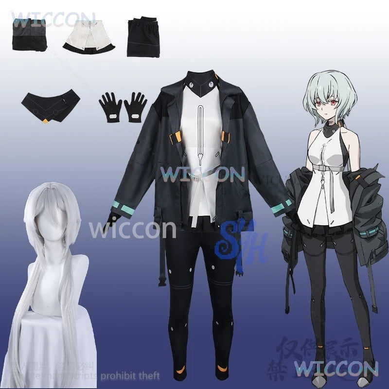 Noir Cosplay Synduality Anime Costume Punk Black Coat Pants Y2K Girls Fashion Halloween Christmas Carnival Party Cos Customized