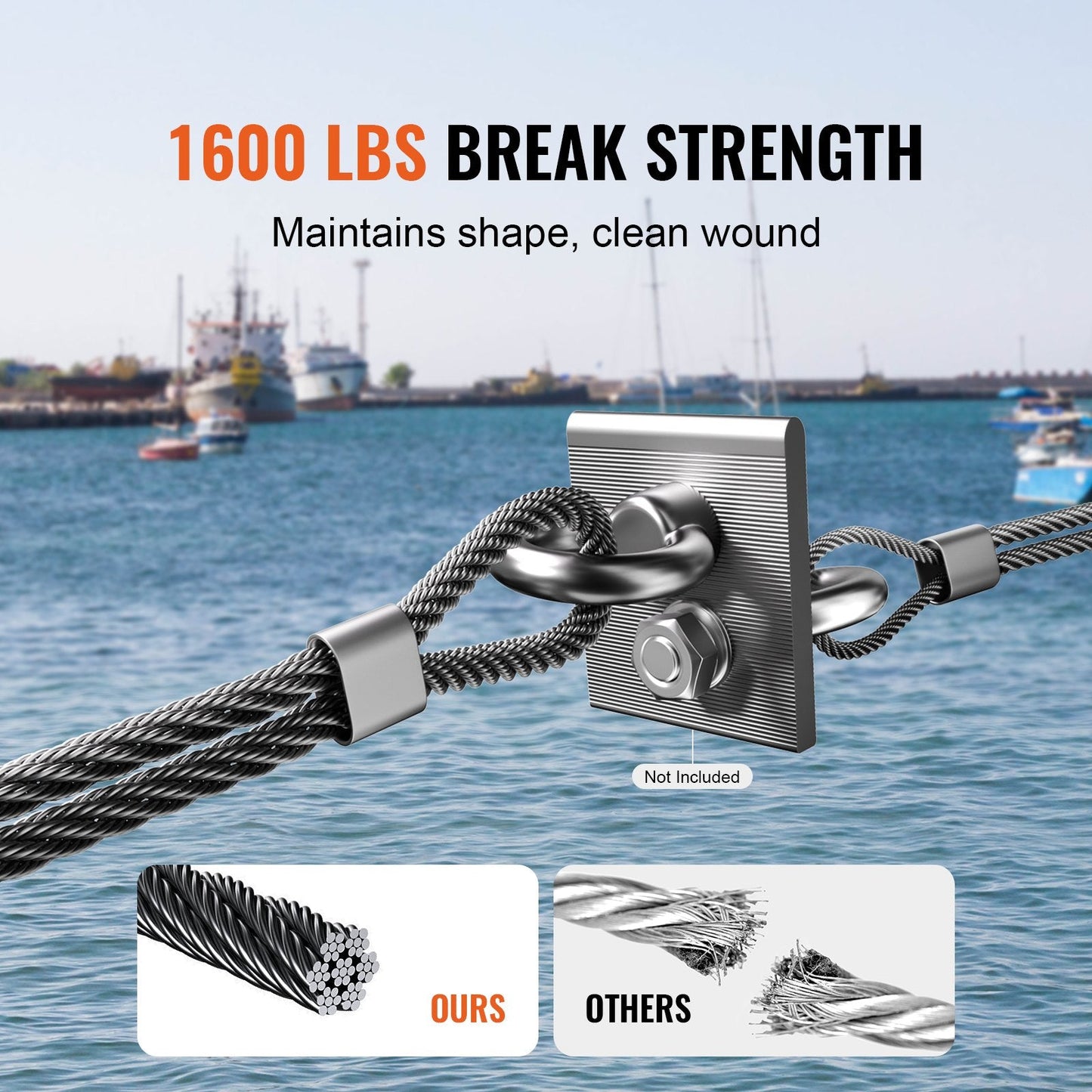 T316 Stainless Steel Cable 1/8" 7x7 Steel Wire Rope 500 Ft Cable