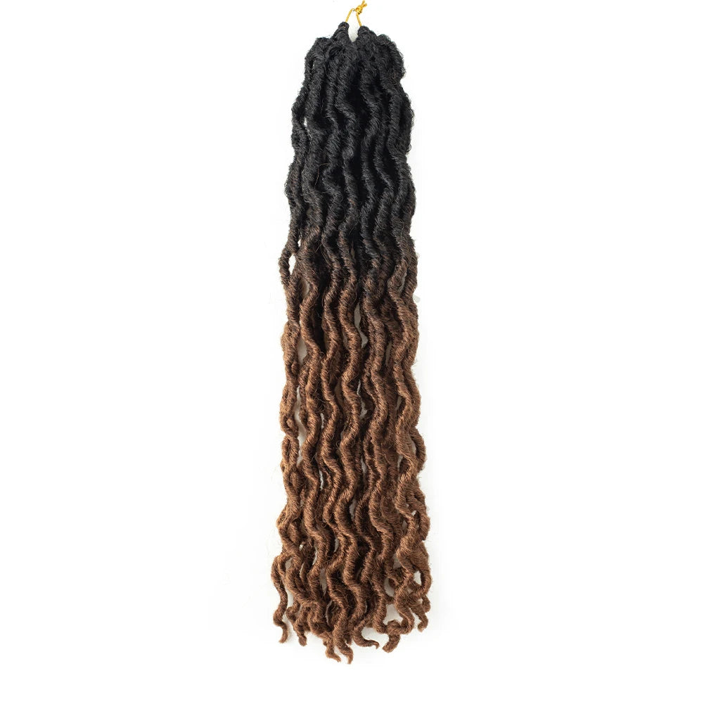 Goddess Faux Locs Crochet Synthetic Hair Soft Curly Dreadlocks Hair Extensions Braiding Hair Ombre Crochet Locs Wholesale Braids
