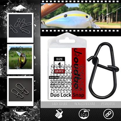 50Pcs Crankbait Snaps Stainless Steel Duo Lock Lure Snaps Quick Change Fishing Clips Fast Speed Clips Snap Hook Connector