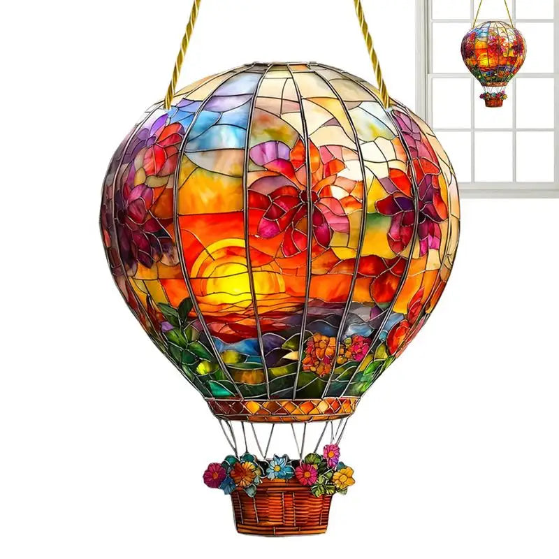 Hot Air Balloon Window Decor Acrylic Flat Finish Colored Art Decoration Indoor Decor Living Home Indoor Window Room Bedroom